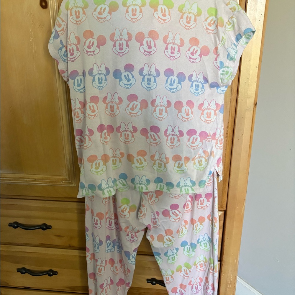 Disney Mickey & Minnie Mouse Pajama Set – Pastel Print | Size Large (12/14) - Picture 3 of 9